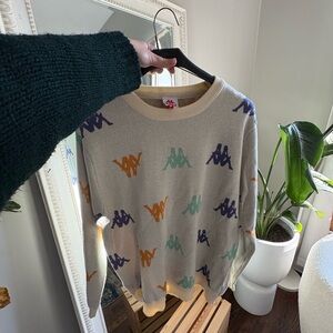 Kappa Women's Cream Sweater with Multicolor Logos